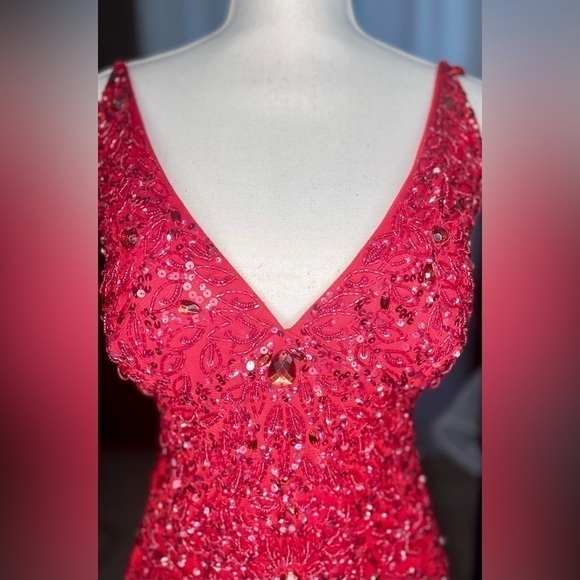 Adrianna Papell Beaded Pleated A-Line Gown - Picture 2 of 7